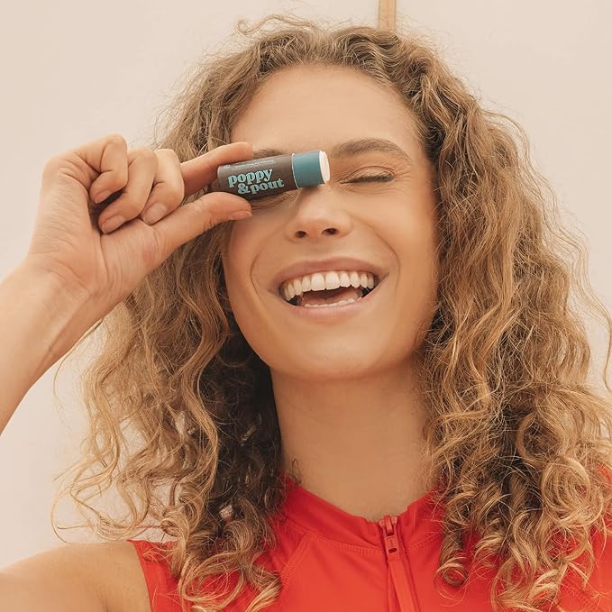 Poppy & Pout Coastal Coconut Jumbo Lip Balm | All Natural Lip Balms & Moisturizers | Hydrates with Beeswax, Vitamin E, Organic Coconut Oil | Cruelty-Free | Lip Balm in Recyclable Cardboard Tube