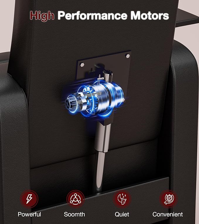 VARONXE Electric Reclining Pedicure Chair No Plumbing for Foot Spa, Profesional Pedicure Stand with Tool Pouch for Nail Teach, Ergonomic Pedi Sofa with Sliding Tray for Small Spaces, Black