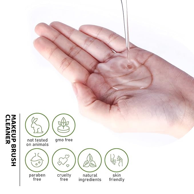 Clean-n-Fresh Makeup Brush Cleaner Set For Brushes, Sponge and Puff 6.8 Fl Oz,Deep Cleaning Washing Cleanser Shampoo With a Cleaning Mat