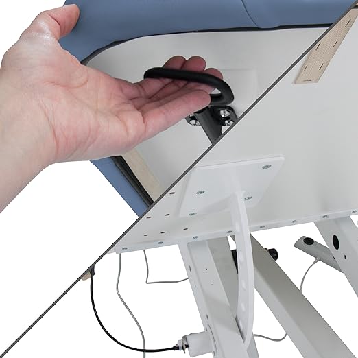 EarthLite Ellora Electric Lift Massage Table with Manual Tilt, Made in USA, 32" x 73, Mystic Blue