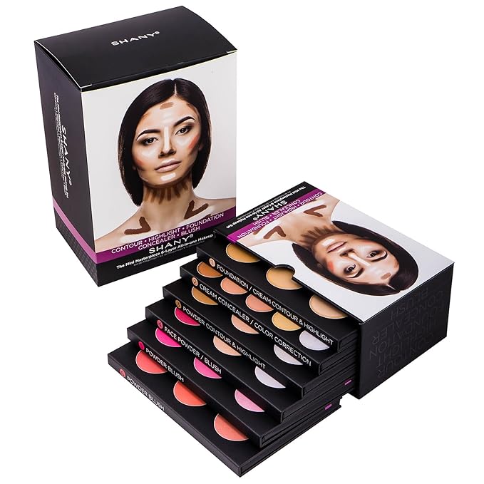SHANY The Mini Masterpiece 6 Layers Makeup Foundation, Concealer, Camouflage, Contour, Blush and Face Cosmetics Sets - 6 Make up Kits Palettes