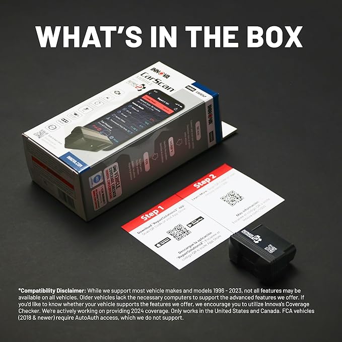 Innova 1000 Bluetooth OBD2 Scanner for iPhone & Android - Predict Car Problems Before They Happen - No Subscriptions - Detect Check Engine, ABS, SRS Issues for Cars 1996+