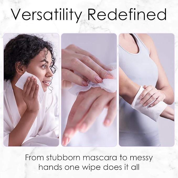 BeautyFrizz Lavender Face Wipes - 120 pcs - Gentle Makeup Remover Wipes for Women - Facial Cleansing Wipe with Aloe, Castor, Vitamin A and E - Extra Soft - Moisturizing