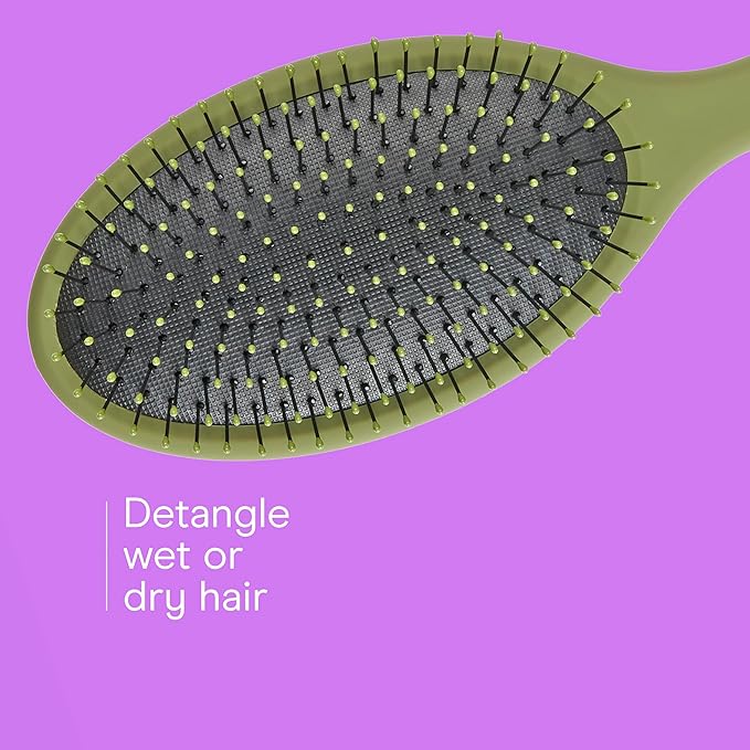 Conair Detangling Hair Brush Set, 3-Pack Detangler Brushes for Wet or Dry Hair, Gentle Detangler for All Hair Types, Bristle Hair Brushes for Women, Evergreen, Blush Pink, Black Assorted