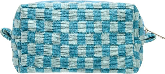 Pazimiik checkered makeup bag for