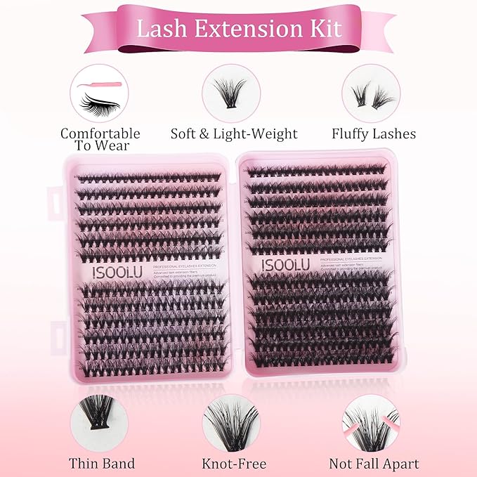 Fairy Lash Clusters Manga Individual Lashes C Curl Wispy Eyelash Clusters WideSpan Eyelash Extension Kit with Lash Bond and Seal Wet-Look Spiky Cluster Lashes (40D+50D 9-16mm D)