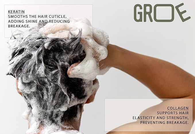 GROE ROSEMARY Anti-Thinning Biotin Hair Growth Shampoo (16.6oz) Natural & Vegan, Sulfate-Free, CLINICALLY TESTED Effective Results, Women & Men