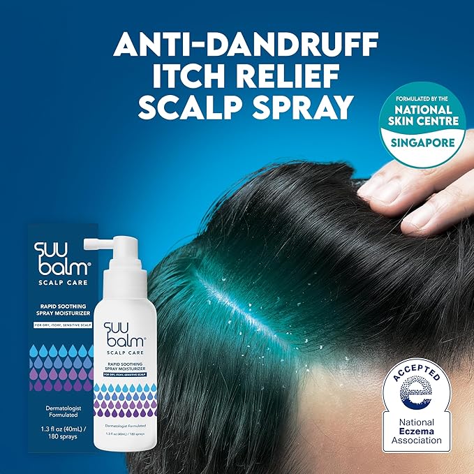 Rapid Itch Relief Anti-Dandruff Scalp Spray Moisturizer, Dry Scalp Spray, Cooling Itchy Scalp Treatment for Flaky Sensitive & Psoriasis, Derm-Formulated. Menthol & 5 Ceramides, 1.35 fl oz