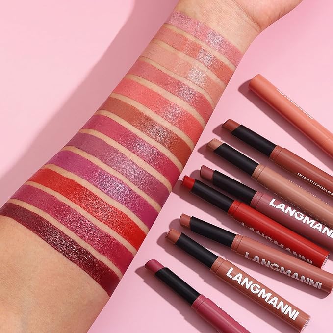 Matte Lipstick for Women Lipstick Matte Set with Retractable and Long-Lasting Pigmented Lip Sticks for Smoothly Lip Makeup (12 Pcs)