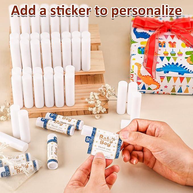 120 Pack Lip Balm Unlabeled, Natural Lip Balm Bulk Blank Tube, Personalized Lip Balms for Party Favors Adults and Bridal Shower Favors or Baby Shower Gifts-5 Flavors