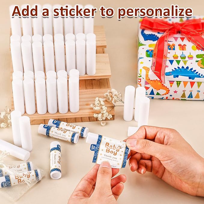 350 Pack Lip Balm Unlabeled, Natural Lip Balm Bulk Blank Tube, Personalized Lip Balms for Party Favors Adults and Bridal Shower Favors or Baby Shower Gifts-7 Flavors