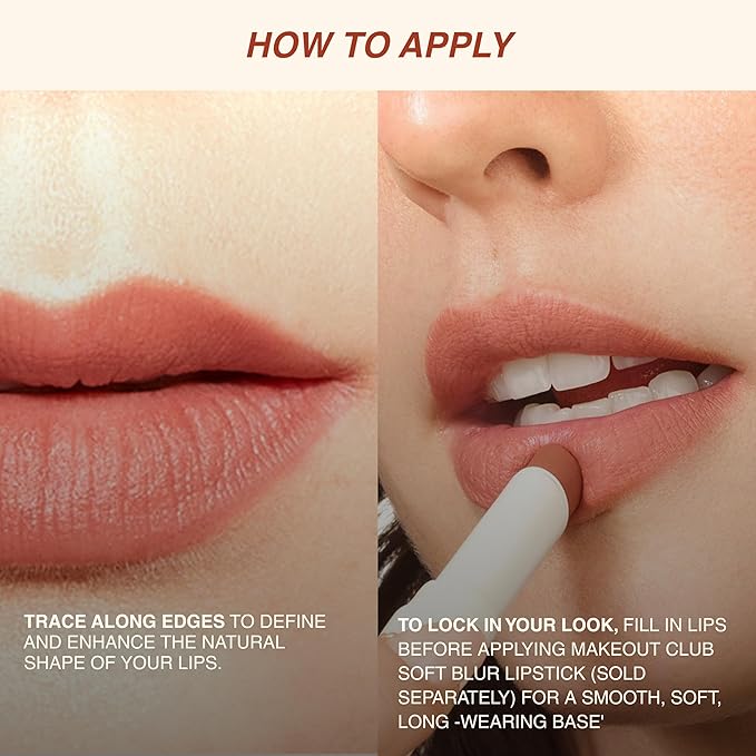 Freck Beauty MAKEOUT CLUB Nude Muse Lip Liner, Non Drying, Smooth Highly Pigmented Retractable Liner, Infused with Jojoba and Hyaluronic Acid, 02 - Warm Pink Nude