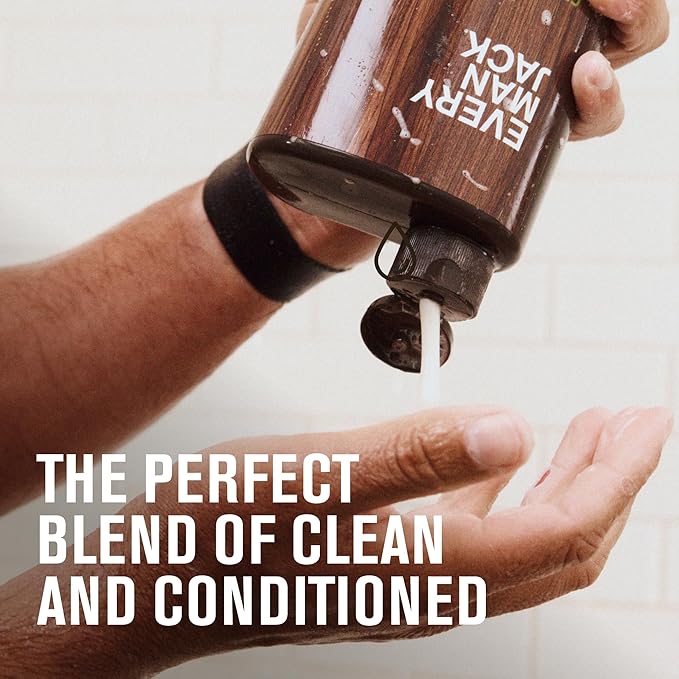 Every Man Jack 2-in-1 Tea Tree + Cedar Shampoo + Conditioner - Thicken, Cleanse, and Hydrate Hair with Coconut, Aloe, Tea Tree Oil - Naturally Derived and No Harmful Chemicals - 24oz -1 Bottle
