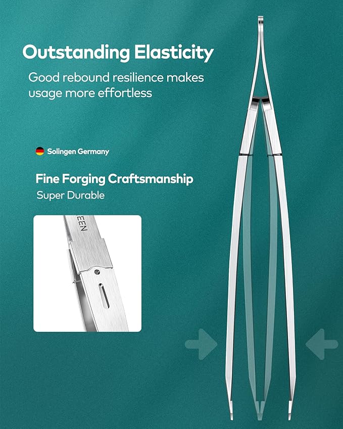 MR.GREEN Tweezers for Facial Hair Women, Professional Precision Eyebrow Tweezers for Women and Men, Stainless Steel Slanted Hair Removal Tweezers, Eyebrow Plucker, Ingrown hair tweezers