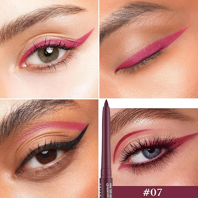 Burgundy Eyeliner Retractable Burgundy Eyeliner Pencil Waterproof Long Lasting Smudge-proof Hypoallergenic #07