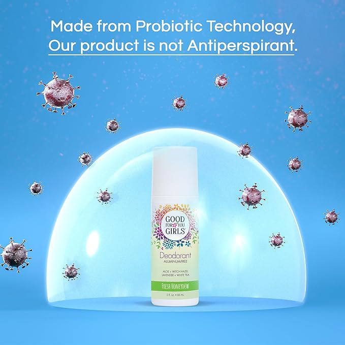 Good For You Girls Aluminum-Free, Natural Deodorant for Kids, Pre teens, Teens, Safe & Effective Odor Control, Clear Roll-On, Natural Fragrance, Vegan, Made in USA | Fresh Honeydew, 3 oz (Pack of 3)