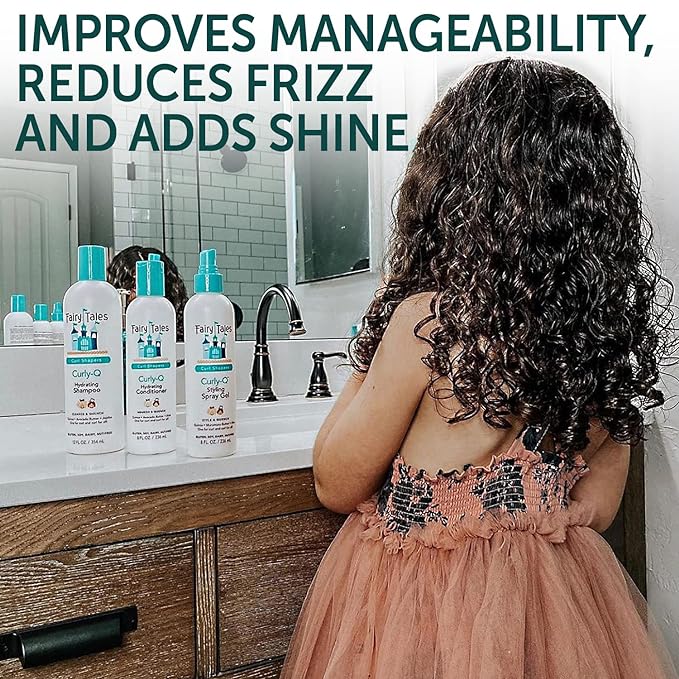 Fairy Tales Curly Q Hydrating Shampoo and Conditioner Set - Paraben, Sulfate, Gluten, Nut Free - For All Curl Types Including Multi Cultural Hair