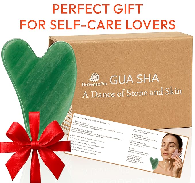 Jade Gua Sha Facial Tool - 100% Natural Xiuyan Jade Authentic Stone for Face Sculpting, Puffiness Relief, Lymphatic Drainage & Skin Glow
