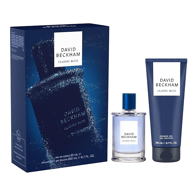 David Beckham Classic Blue 2 Piece Gift Set, Notes of Grapefruit, Cashmere Wood, and Musk, Men's Fragrance, Long Lasting, Everyday Fragrance