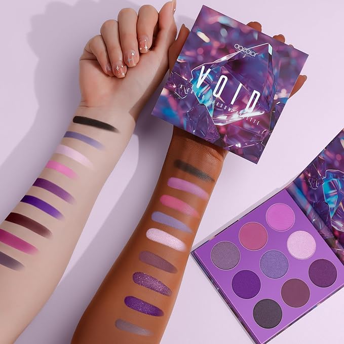 docolor Eyeshadow 9 Colors Purple Eyeshadow Palette High Pigmented Blendable Matte & Glitter Shimmer Finishes, Long Lasting Mauve Eye Makeup for Christmas Party Music Festivals