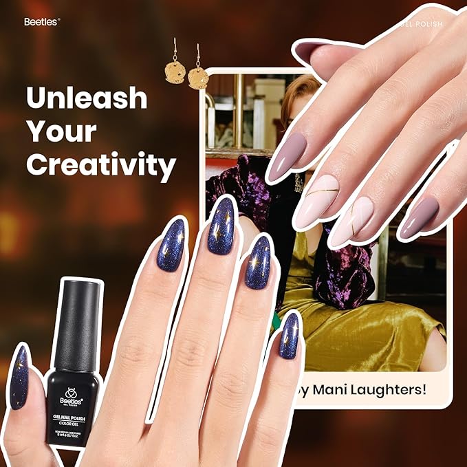 beetles Gel Polish Set - Winter Gel Nail Polish Kit Gilded Veil 25 Colors Black White Burgundy Blue Nude Grey Green Glitters UV Led Nail Polish with Top Base Coat Soak off Nail Art Gift for Women