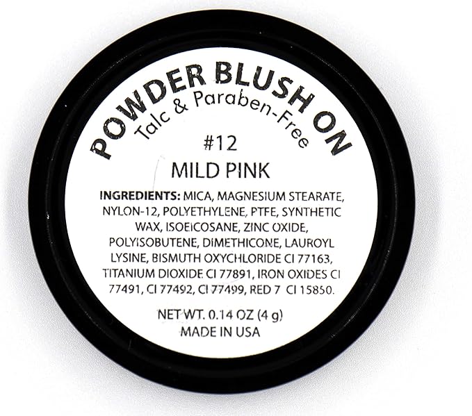 Mild Baby Ballerina Pink Blush Pressed Cheek Blush Color Contour Powder, Talc & Paraben Free, 4 Grams, No Animal Testing & Cruelty Free