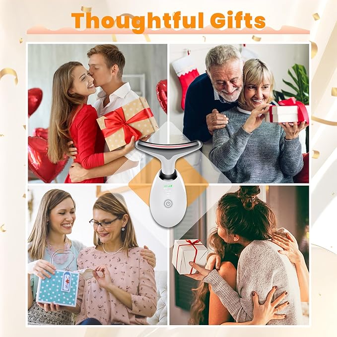 Portable Neck and Face Massager, Multifunctional Facial Massage Tool, 7 Color Led Face Neck Massager for Skin Care Routine at Home, Easy to Use