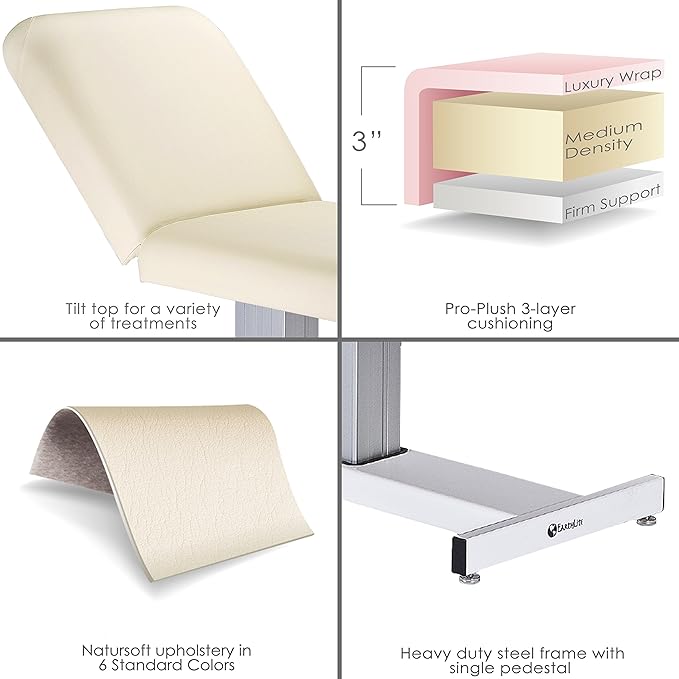 EARTHLITE Electric Massage Table EVEREST – Ultra-Comfortable Electric Lift Table, Hands-Free Foot Control, UL listed, Different Sizes & Colors (28", 30" or 32" x 73")