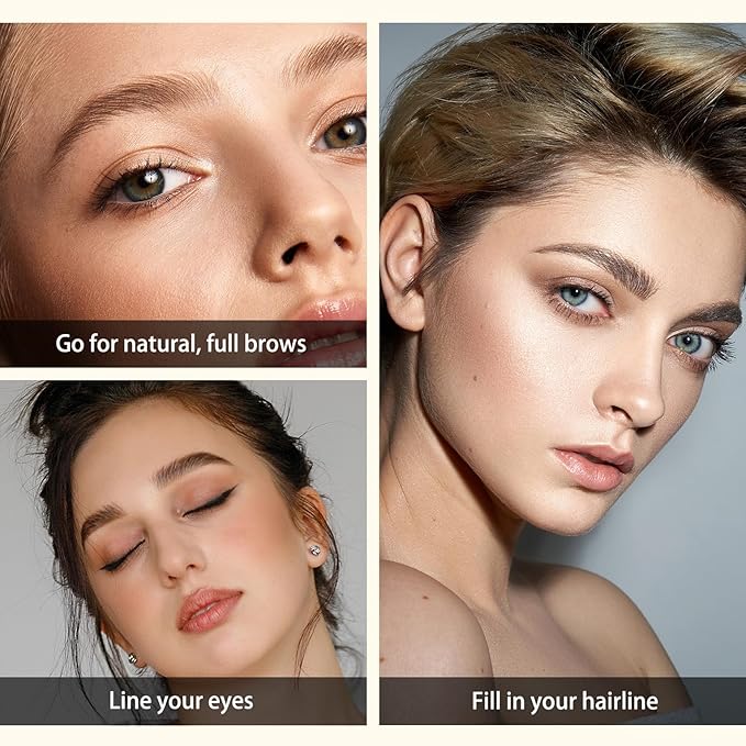 UCANBE 2-in-1 Eyebrow Pen & Gel Eyeliner Pencil – Microblading Eye Brow Pencil with Brow-Fection Angled Brush Tip + 1.5mm Ultra-Fine Eye Liner, Waterproof, Quick-Dry, Long Lasting (Black Brown)