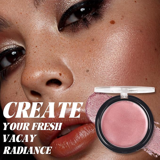 UCANBE Cream Bronzer for Face & Body, Natural Rose Gold Sun-Kissed Glow Blusher, Buildable Luminous for Long Lasting Rosy Flushed, Lightweight Illuminating Contouring Multi-Use Makeup Palette