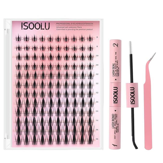 Fairy Lash Clusters Manga Individual Lashes C Curl Wispy Eyelash Clusters WideSpan Eyelash Extension Kit with Lash Bond and Seal Wet-Look Spiky Cluster Lashes (Fairy Kit)