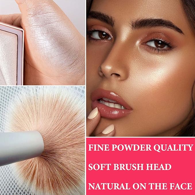 Face Glitter Blush Shimmer Waterproof Highlighter Blusher Powder,Facial