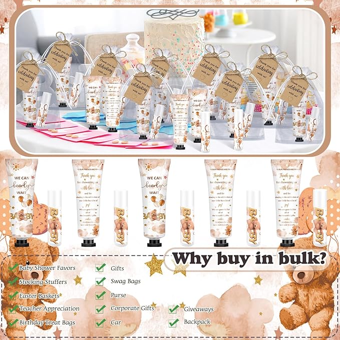50 Sets 200 Pcs Baby Shower Tags(Bear)