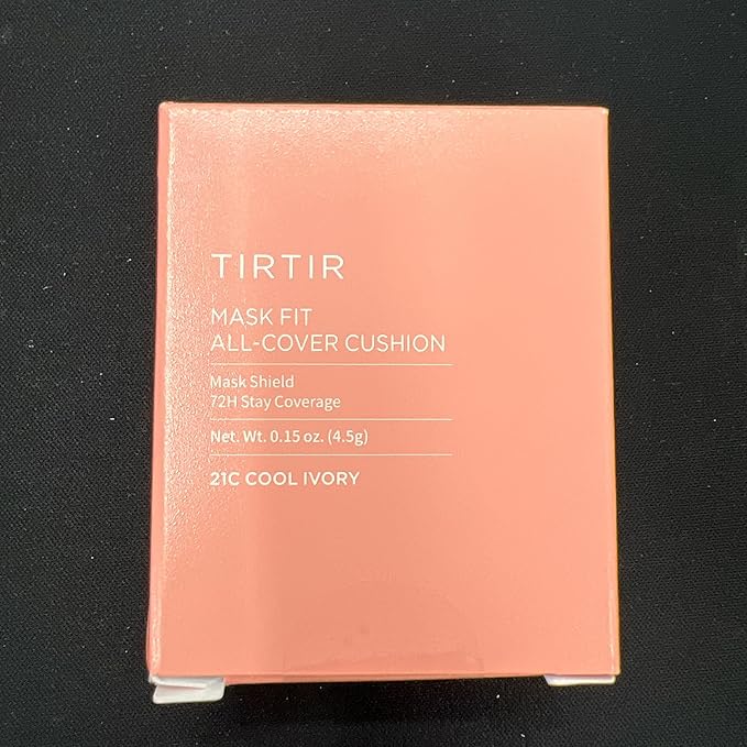 [*Mini Size*] TIRTIR All Cover Pink Cushion | Korean Cushion Foundation, (#21C Cool Ivory, 0.15 Fl Oz)