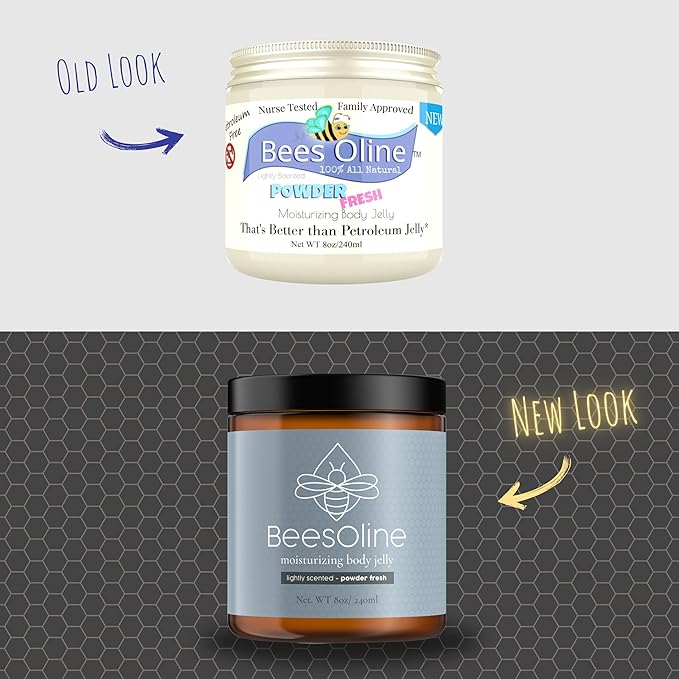 BeesOline Multi-Purpose Organic Moisturizer Powder Fresh Scent-PETROLEUM FREE, Soothes dry cracked itchy skin, protectant beeswax, promotes healing, reduces stretch marks,1-8oz jar…