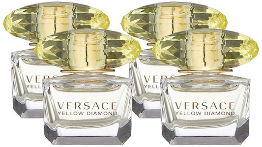 Versace Yellow Diamond Eau De Toilette Spray for Women, 0.17 Fl Oz (Miniature) (Pack of 4)