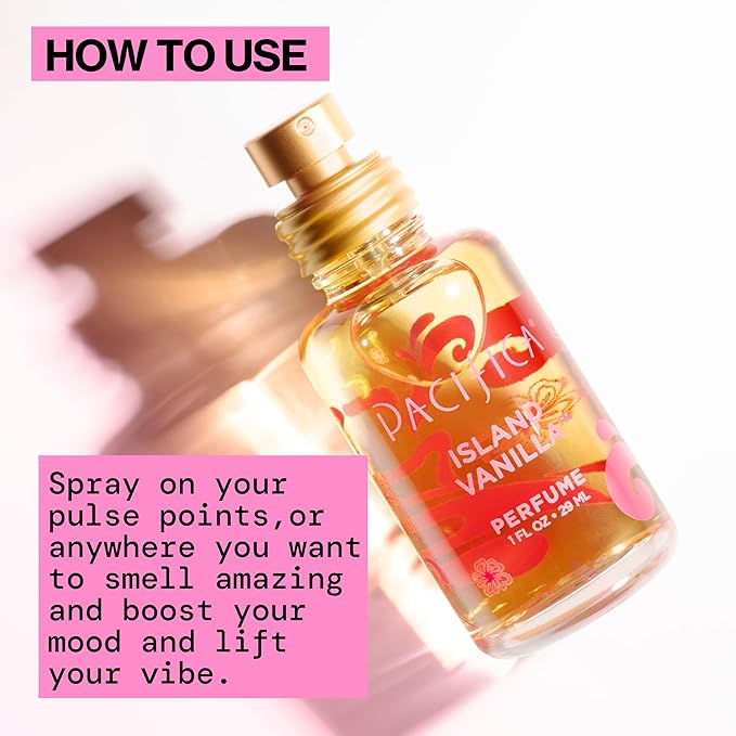 Pacifica Island Vanilla Perfume – Clean Vanilla Fragrance for Women - Warm Tropical Aroma - Long-Lasting Clean Beauty Non Toxic Scent, Vegan & Cruelty-Free, 1 oz Travel-Friendly Spray