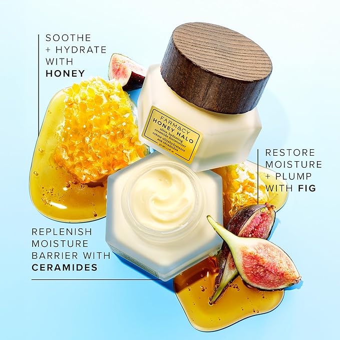 Farmacy Hydration & Barrier Duo - Hydrating Honey Milk Essence (120ml) + Honey Halo Ceramide Moisturizer (50ml) to Soothe, Moisturize & Strengthen Skin for a Healthy Glow