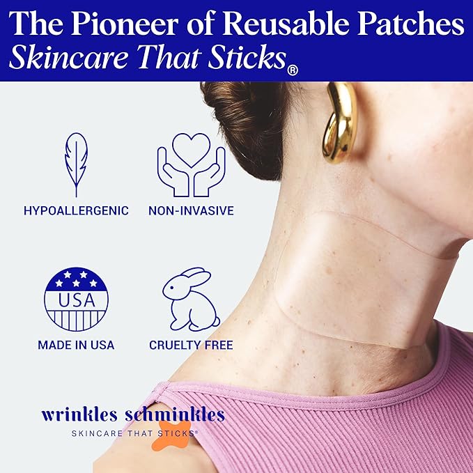 Wrinkles Schminkles Neck Wrinkle Patch - Reusable Silicone Smoothing Pads, Sensitively Formulated Wrinkle Patches. Reduce Wrinkles - Innovative Wrinkle Treatment - Targeting Neck Wrinkles (1 Pack)