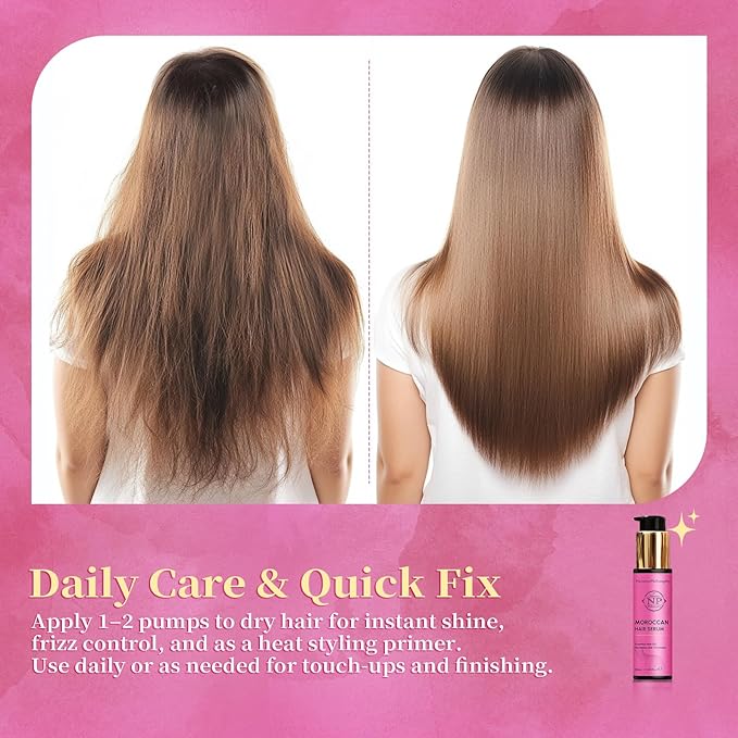 NP NATURES PHILOSOPHY Moroccan Argan Oil & Eyelash Growth Serum Set, Peptide-Infused Lash Serum Prostaglandin-Free, Deep Nourishment Anti-Frizz Shine Hair Product, Aussie Hair Care for All Hair Types