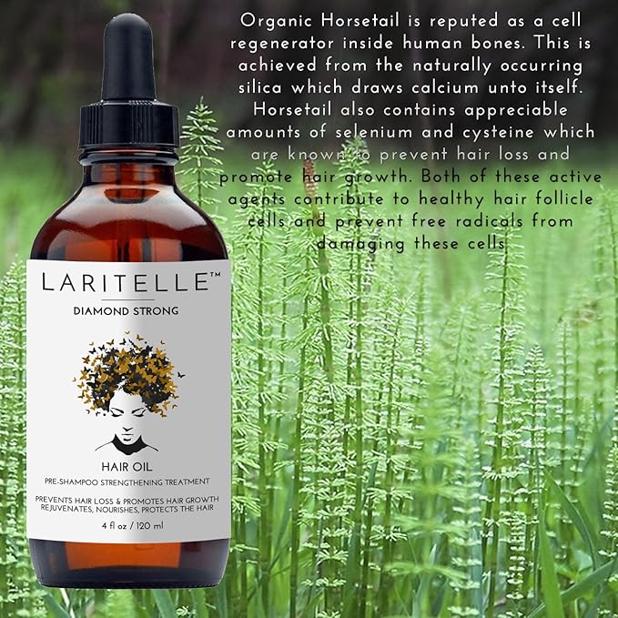 Laritelle Diamond Strong Hair Growth Treatment Oil – 4 oz – Organic Anti‑Thinning Scalp Oil with Jojoba, Saw Palmetto, Nettle & Rosemary – Vegan, Sulfate‑Paraben‑Free