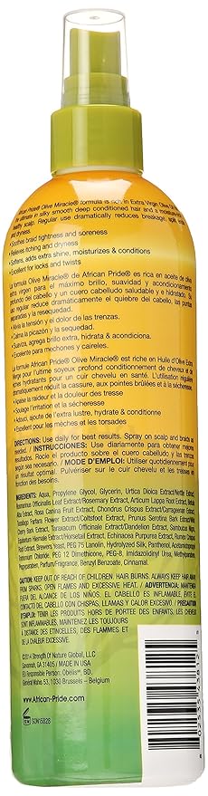 AFRICAN PRIDE Olive Miracle Braid Sheen Spray 12 Oz (438125)