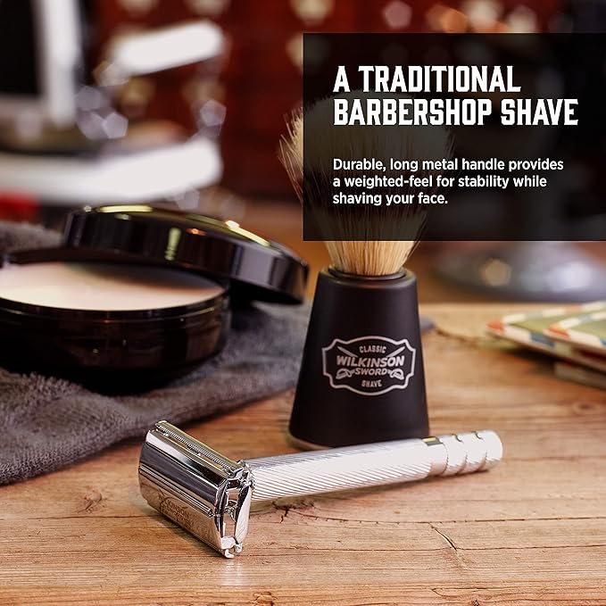 Wilkinson Sword Double Edge Razor for Men With 5 Double Edge Razor Blades Refills