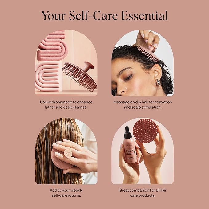 Kitsch Scalp Massager for Hair Care - Scalp Scrubber, Shampoo Brush & Exfoliator for All Hair Types - Relaxing & Exfoliating - Terracotta