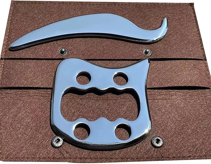 Gua sha Tool gua sha Stainless Steel iastm Tool Gussha Massage Tool Muscle Scraping Tool for Soft Tissue Therapy and Reduce Arms,Back, Legs, Neck Muscle Pain(DN)………