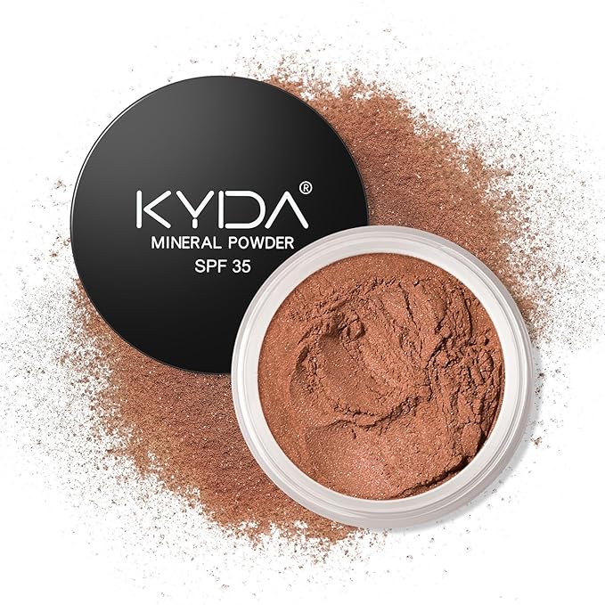 Mineral Powder Bronzer, SPF 35 Natural Glow Contour Sunscreen Loose Powder, Blendable Formula Buildable Coverage Lightweight and Oil Control Makeup Face Contour-Warmth, 0.28oz