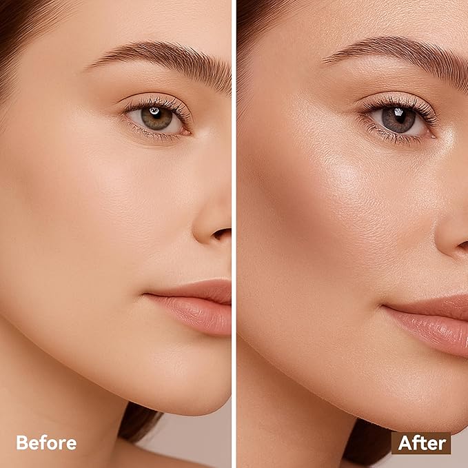 FV Cool Toned Contour and Highlighter Stick - Highly Pigmented & Blendable Duo for a Sculpted, Natural Glow | Waterproof & Long-Lasting Finish | Perfect for On-The-Go Makeup, 01 Amber & 03 Champagne