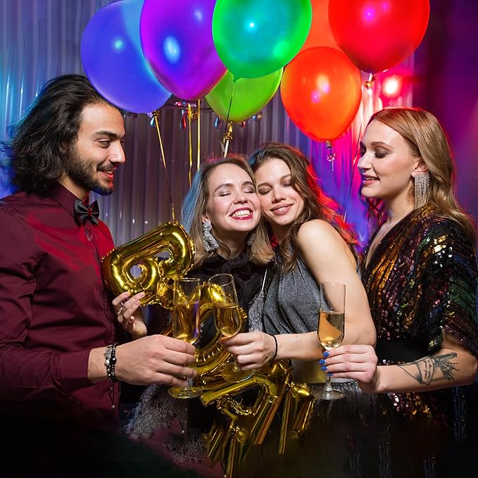 150 Pcs UV Neon Balloons, 7 Colors Blacklight Reactive Fluorescent Balloons Glow in the Dark Birthday Decorations for Birthday, Wedding, Neon Party, Glow Party Decorations Supplies