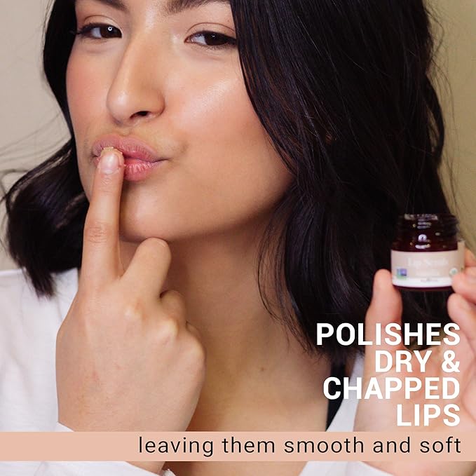 Organic Lip Scrub Vanilla - USA Made Exfoliating Lip Scrub with Natural & Organic Ingredients, Moisturizing Lip Exfoliator Scrub for Dry Lips, Lip Scrubber Exfoliator & Sugar Scrub for Smooth Lips