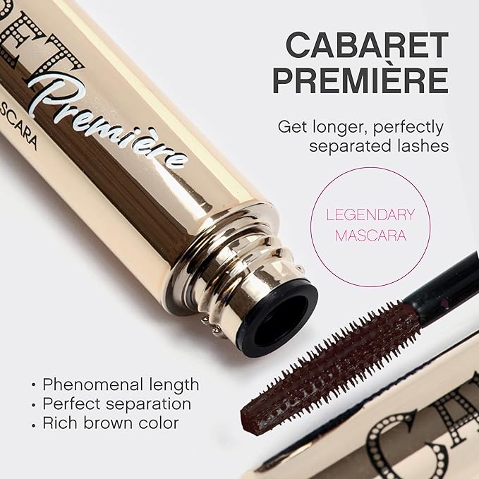 Vivienne Sabó Cabaret Premiere Brown Mascara, Volume and Length, Defining, Curling, No Flaking, No Clumping, Smudge Proof, Washable, Cruelty-Free, Made in Europe, (05 Brown), 0.3 Fl Oz, 1 Pack